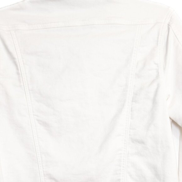 Buffalo Size S White Denim Jean Jacket Classic Fitted Button Down Casual Outerwe - Picture 7 of 8